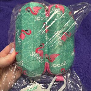 Goodr Pink Flamingo Sunglasses Case Teal Hot Pink NWT Carabiner Cloth Cleaner